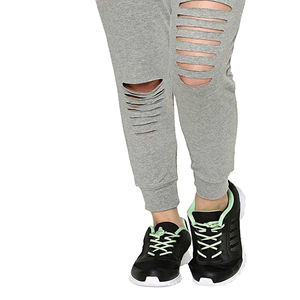 Women's Unique Distressed Joggers Quality Sweat Pants Elastic <b>Decoration</b> Logo <b>Summer</b> Winter Workouts New Design Flat Front Style - Product Image 6
