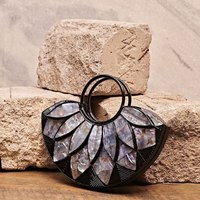 Sac à bandoulière ethnique indien fait main en résine pour Thanksgiving, mosaïque bohème dorée et argentée, personnalisable et tendance