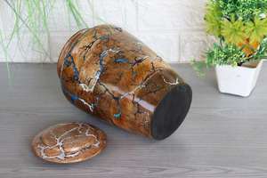 Urnas de cremación para adultos de madera para quemar fractal, urna funeraria con tapa roscada para cenizas humanas o contenedor de cenizas de mascotas - Product Image 5