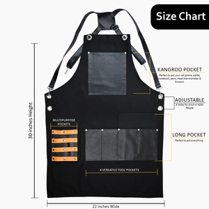 Custom Grooming Apron with Leather Tool Holders with Multiple Pockets for Scissors, Brushes Phone Water Resistant Work Apron - Product Image 4