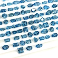 Topaze bleue suisse naturelle, formes variées, pierres précieuses en vrac pour la fabrication de bijoux, topaze suisse, marquise, ovale, ronde, carrée, émeraude, pierre taillée