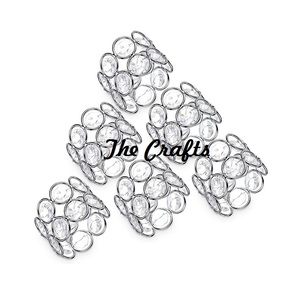 Silver Metal And Crystal Napkin <b>Ring</b> Set Of 6 <b>For</b> Kitchen Accessories Table Decor Napkin <b>Ring</b> At Cheapest Price - Product Image 1