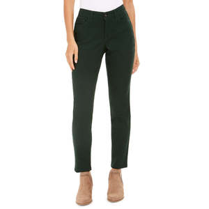 Jeans Skinny a Vita Alta da Donna Style & Co, Vestibilità Curvy, in Denim Traspirante Verde, Taglia 6, Stile Casual Boyfriend - Product Image 1