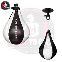 Ballon de vitesse de boxe en cuir fendu blanc et noir, pivotant, pour entraînement MMA, en tissu Oxford robuste, couleurs et logo personnalisables