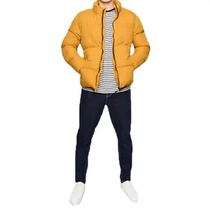 Men's Puffer Waterproof Jacket Quilted Designer Winter Bubble Padded Coat Down yellow Nylon Outdoor Custom Puffer Jacket Men