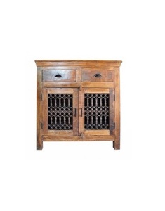 Aparador industrial indio de madera con diseño Jali de Metal para decoración de hogar y sala de estar diseño antiguo muebles para el hogar venta a granel - Product Image 1