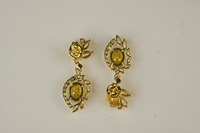 Pendientes de Diamantes Modernos para Mujer, Corte Ovalado Cultivado en Laboratorio, Chapados en Oro Blanco y Rosa de 14/18Kt, Certificados por IGI, para Bodas, Fiestas o Regalos