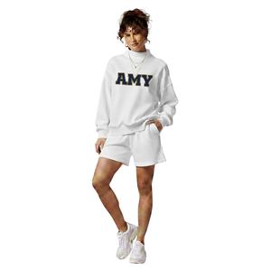 Ensemble hiver femme col montant et short au-dessus du genou, en coton et polyester, couleur unie, style streetwear, 2 pièces, respirant, service OEM - Product Image 5