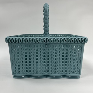 Sturdy Handle Multi-Purpose Square Plastic Basket for Living Room Kitchen Use for Stationery <b>Hair</b> <b>Accessories</b> Storage Bins Boxes - Product Image 3