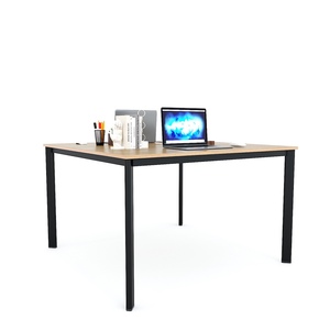 Mesa Ovalada con Tablero de Contrachapado Recubierto de Melamina y Patas de Hierro 120x120cm para 2 Personas HBOV038 - Product Image 4
