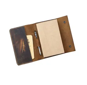 Customizable Leather Journal Hardcover Lined PU Cover Notebook with band gorgeous design cheap price product