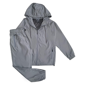 Unisex 2-Piece Winter Streetwear Windproof Quick Dry Lightweight Tracksuit Windbreaker Set Stand Collar Jogger Elastic Waist - Product Image 1