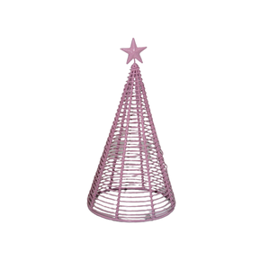 Iron Christmas Decorative Luxury Handmade <b>Wire</b> X-Mas Tree With Round Base Violet Pink Finished For Home Decor - Product Image 1