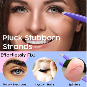 Pince à épiler pour sourcils, pointe inclinée, acier inoxydable, durable, finition lisse et polie pour l'hygiène et la sécurité - Product Image 3