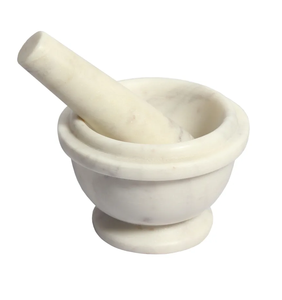 Juego de mortero y mortero de piedra de mármol natural personalizado de buen diseño y producto de precio barato de tamaño personalizado - Product Image 3