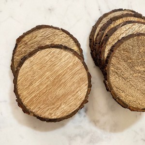 KALATRI Ensemble de sous-verres en bois écologiques absorbants faits à la main, gravables au laser, 4 pièces, design carré classique, épaisseur personnalisable 5 mm - Product Image 5