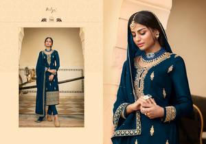 ชุดสูทผู้หญิงพิมพ์ลาย Gorgette Salwar,ชุดสูทผ้าฝ้าย Kurta พิมพ์ลายและ Malmal ชุดสูท Dupatta - Product Image 5