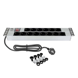19 Inch 14 Way 2U Đức Ổ Cắm On Off Chuyển Rack Mount PDU Nhôm Đơn Vị Phân Phối Điện Nhà Máy Giá OEM ODM - Product Image 1