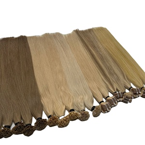 Prix de gros de cheveux vierges bruts de donneur unique pas d'emmêlement pas de perte de ruban Ins Tip Extensions de cheveux humains à pointe plate couleur de cheveux bruts 613 - Product Image 6