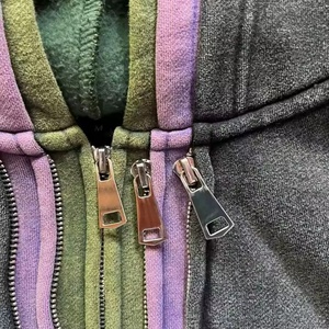 แจ็กเก็ตแบบคร็อปแบบมีซิปมีฮู้ดฟอกสีกรดทรงบ็อกซี่ฟิตแบบสามชั้นสำหรับฤดูหนาว - Product Image 3