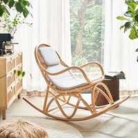 Meilleur prix canapé en osier naturel fait à la main chaise berçante rotin relax chaises de loisirs meubles d'intérieur