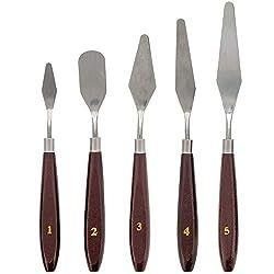 High Quality 5Pcs Professional Stainless Steel Spatula Kit <b>Palette</b> for Creative Oil Painting Knife School Fine Arts Tool Set - Product Image 3