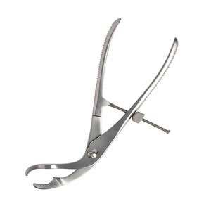 Pince chirurgicale à os incurvée sur le côté 145mm 5 3/4 "verrouillage à vis réglable avec fixation du filetage largeur 3mm pince de maintien des os - Product Image 2