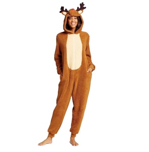 OEM Custom Manufacturing <b>Fleece</b> Breathable Sleeping Wear Animal Costume Hoodie Christmas Adults <b>Onesie</b> <b>Women's</b> Home One-piece - Product Image 1