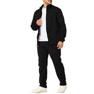 Ensemble de survêtement de course pour homme de haute qualité, logo personnalisé, jogging léger, sweat à col montant et pantalon de survêtement - Product Image 1