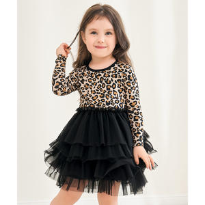 ชุดเดรสผ้าทูลแขนยาวลายดอกไม้ทรงเอไลน์สำหรับเด็กผู้หญิงวัยเตาะแตะ สวมใส่สบาย เอวเข้ารูป - Product Image 4