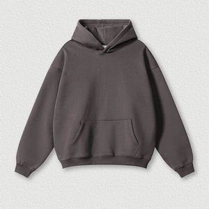 Sweat à capuche surdimensionné pour homme avec épais sweat tricoté à épaules tombantes Technique brodée d'hiver Logo personnalisé Grande taille - Product Image 6