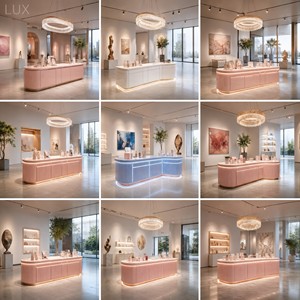 Servicio de Diseño de Tiendas LUX Commercial Retail: Muebles de Exhibición con Acabado Cepillado para Boutiques de Maquillaje - Product Image 3