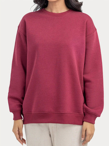 Logo personnalisé délavé à la pierre 100% coton polaire surdimensionné pull ras du cou sweat femmes broderie de haute qualité - Product Image 5