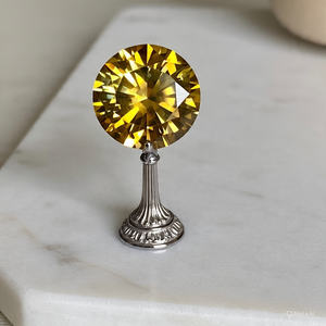 Moissanite de qualité supérieure, super fine, de qualité VVS1, standard, créée en laboratoire, 2 carats, taille brillant, jaune intelligent, 9,25 Moh's, pierre précieuse en vrac - Product Image 4