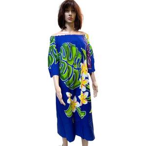 Robe de sport une pièce à imprimé floral en rayonne 100% peinte à la main avec épaule dénudée-Robe tissée élégante - Product Image 1