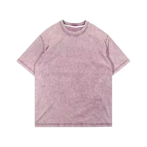 T-shirt personnalisé délavé à l'acide 100 % coton vintage col rond coupe ample - Product Image 6