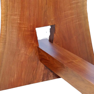 Table à manger en bois massif avec plateau large en bois naturel, design moderne pour la maison, l'hôtel ou la villa - Product Image 6