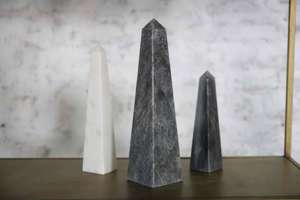 Obélisque gris en marbre naturel fait à la main, moderne, résistant au feu, garantie 5 ans, revêtement mural pour salle à manger et cuisine, villa et hôtel - Product Image 4