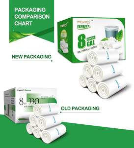 Sacs poubelle transparents FORID, sacs poubelle de 8 gallons, sacs poubelle pour poubelle de 330 unités, sacs poubelle en plastique pour salle de bain, chambre à coucher - Product Image 3