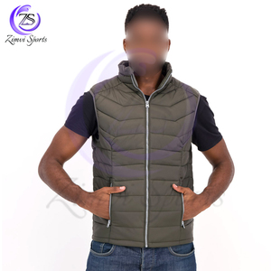 Ropa de invierno Contraste Color Top Trendy Stand Collar Chaleco casual acolchado, producto de la mejor calidad Chaleco acolchado con tarifa al por mayor - Product Image 1