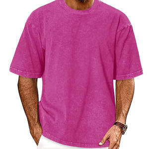 เสื้อยืดโอเวอร์ไซส์สีดำวินเทจแบบย้อมสีเอซิดสำหรับผู้ชาย น้ำหนัก 230 กรัม ผ้าฝ้ายหนานุ่ม ทรงหลวม สไตล์ฤดูร้อน ขายส่งแบบกำหนดเองได้ - Product Image 1