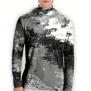 Sudadera con capucha de pesca de fibra de bambú con patrón en blanco deportivo ligero Upf 50 + Uv rendimiento de secado rápido suave precio al por mayor - Product Image 2