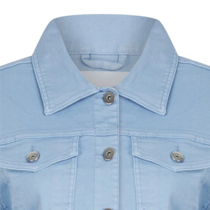 Venta al por mayor 100% algodón de alta calidad de las mujeres chaqueta de mezclilla elástica suave algodón verano color brillante moda abrigo - Product Image 3