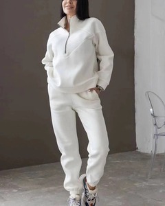 Conjunto de chándal de gran tamaño para mujer, Jersey informal, sudadera, pantalón, cuello redondo, Top, chándal, ropa activa, 2017 - Product Image 4