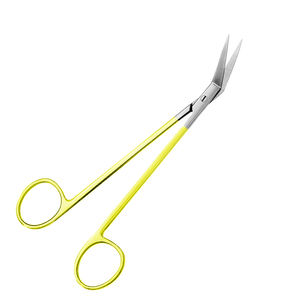 Tijeras de tejido: Tijeras de bloqueo con mango de color dorado, 16,5 cm para disección de tejido dental y uso en laboratorio de sutura - Product Image 2