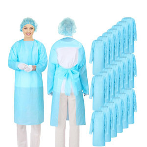 Cómoda BATA DE AISLAMIENTO médico desechable no tejida impermeable protectora de manga larga con costura soldada para hospitales y clínicas - Product Image 6