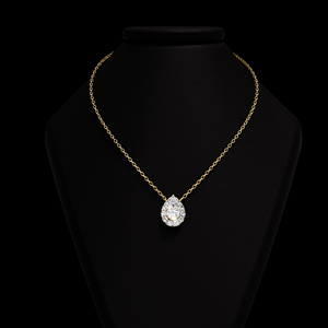 Collier élégant Halo poire Leb Grown pendentif en argent sterling 925 bijoux à breloques pour femmes pour fiançailles cadeau de fête de mariage - Product Image 2