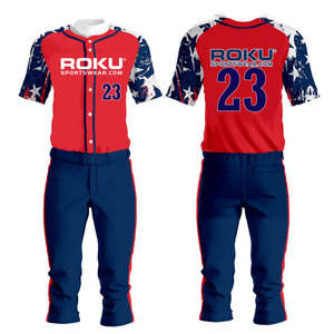 OEM Service High Quality 100% Polyester Men's <b>Baseball</b> Uniform Set Custom Logo Sportswear Breathable Plus Size Wholesale - Product Image 1