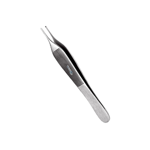 Fórceps de tejido marrón Adson quirúrgico de alto grado, 4,75 "(12cm), recto, 7x7 dientes de agarre lateral herramientas de vendaje de acero inoxidable - Product Image 3