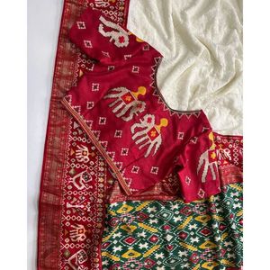 Ensemble de sari en georgette Zardozi pour femmes, 6 m avec pièce de chemisier, multicolore, fabriqué en Inde - Product Image 6